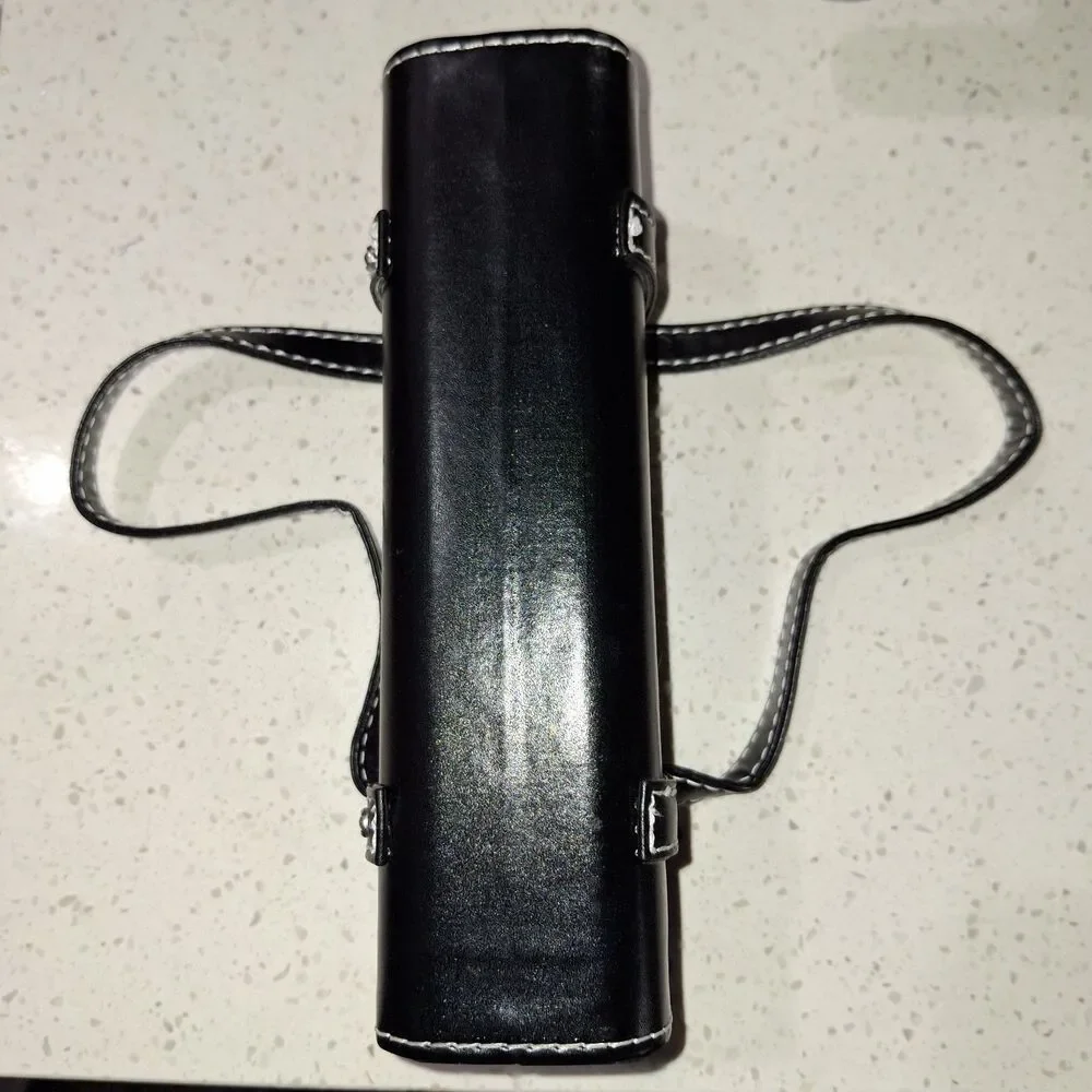Black Small Rectangular Handbag Cosmetic Purse with Decorative Silver Tone Studs